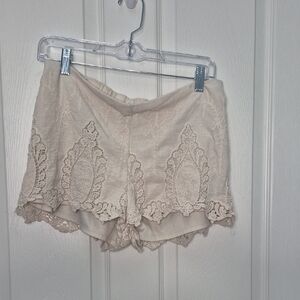 Boom Boom Jeans Beige Textured Shorts